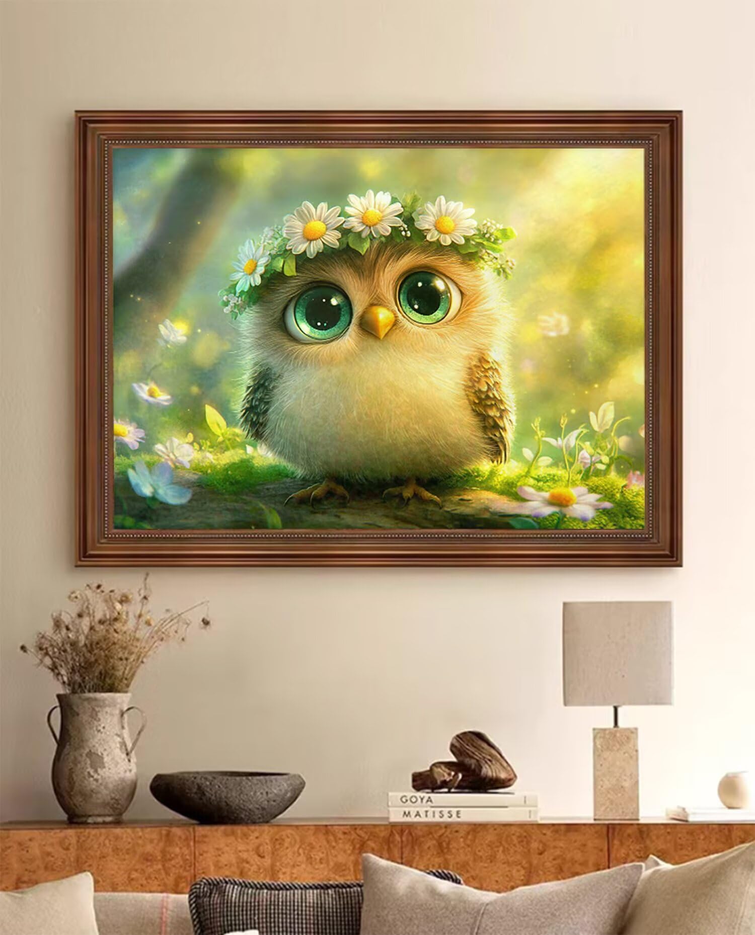 Kwiat Malowanie według numerów Sowa Malowanie według numerów Dzieci, DIY Kolorowanka Dorośli Początkujący Kolor by Number Zestaw Malowanie pędzlami Pigment Akrylowy na Jesień Home Room Decoration