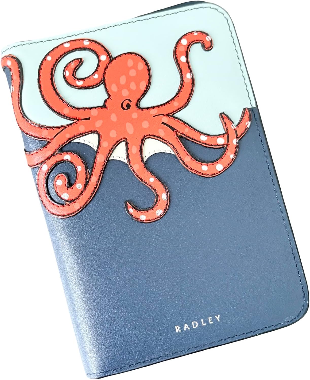 RADLEY London Chilworth Street Octopus Leather Passport Cover Holder Travel Wallet Navy image 5