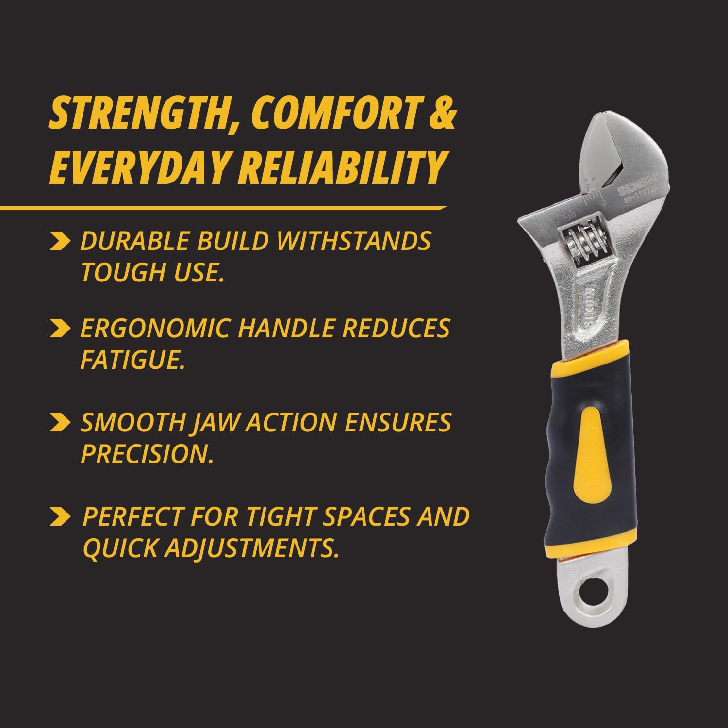SENSH 6 Inch Adjustable Spanner Wrench - Durable & Precise -5
