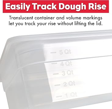 Brod & Taylor Proofing Container With 6L Capacity, Fits Up to 3000 Grams of Dough Dough Rising Box for Bread, Sourdough & Pizza (Dishwasher Safe, BPA-Free)