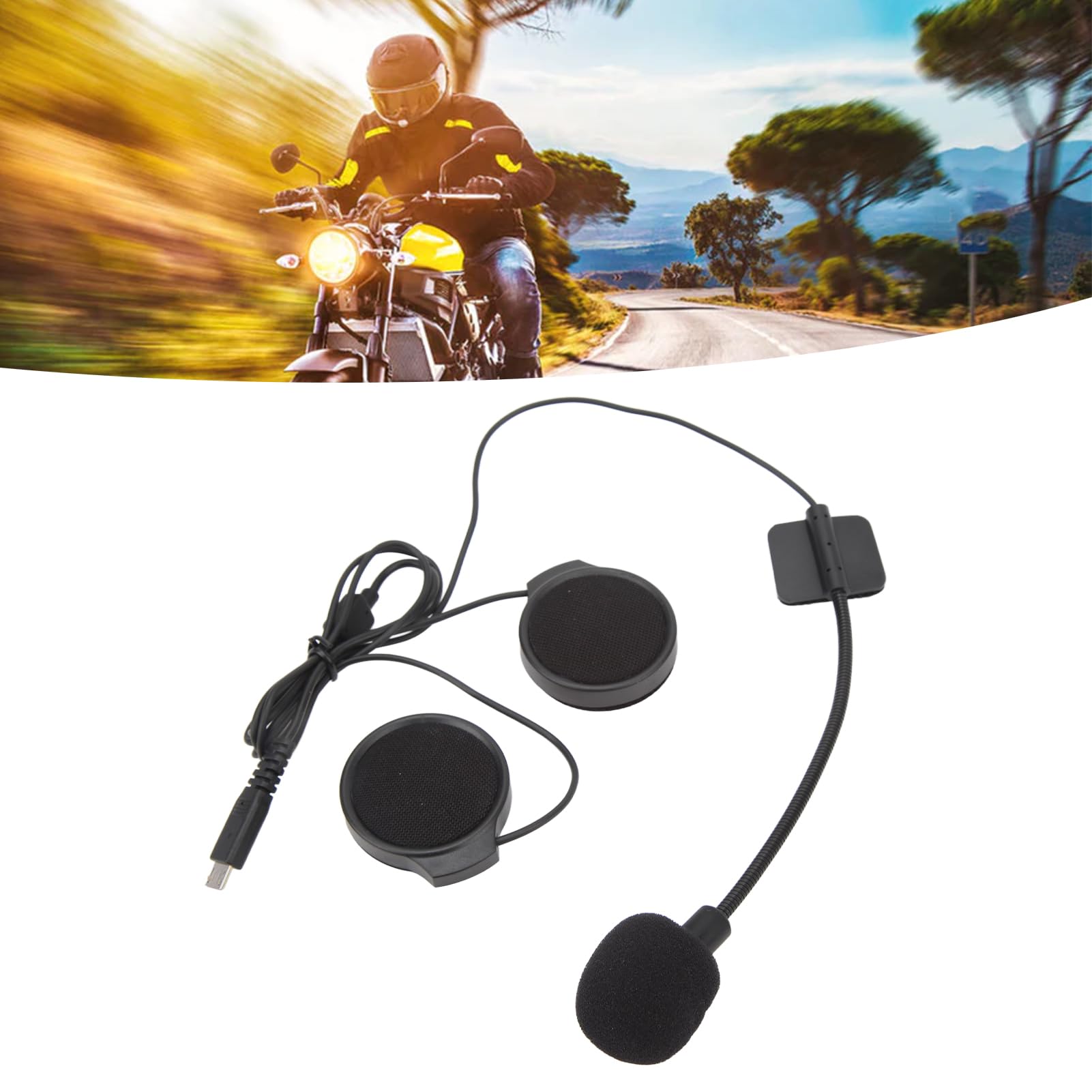 Auricolari da Moto Cuffie Bluetooth Impermeabili con Comando Vocale per Viaggi in Bicicletta Compatibili con Caschi Integrali e Mezzi
