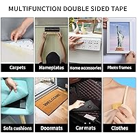 Vista 4 de Birllaid - Cinta adhesiva de doble cara para tela resistente, cinta transparente para ropa, cinta adhesiva de doble cara para alfombra, cinta