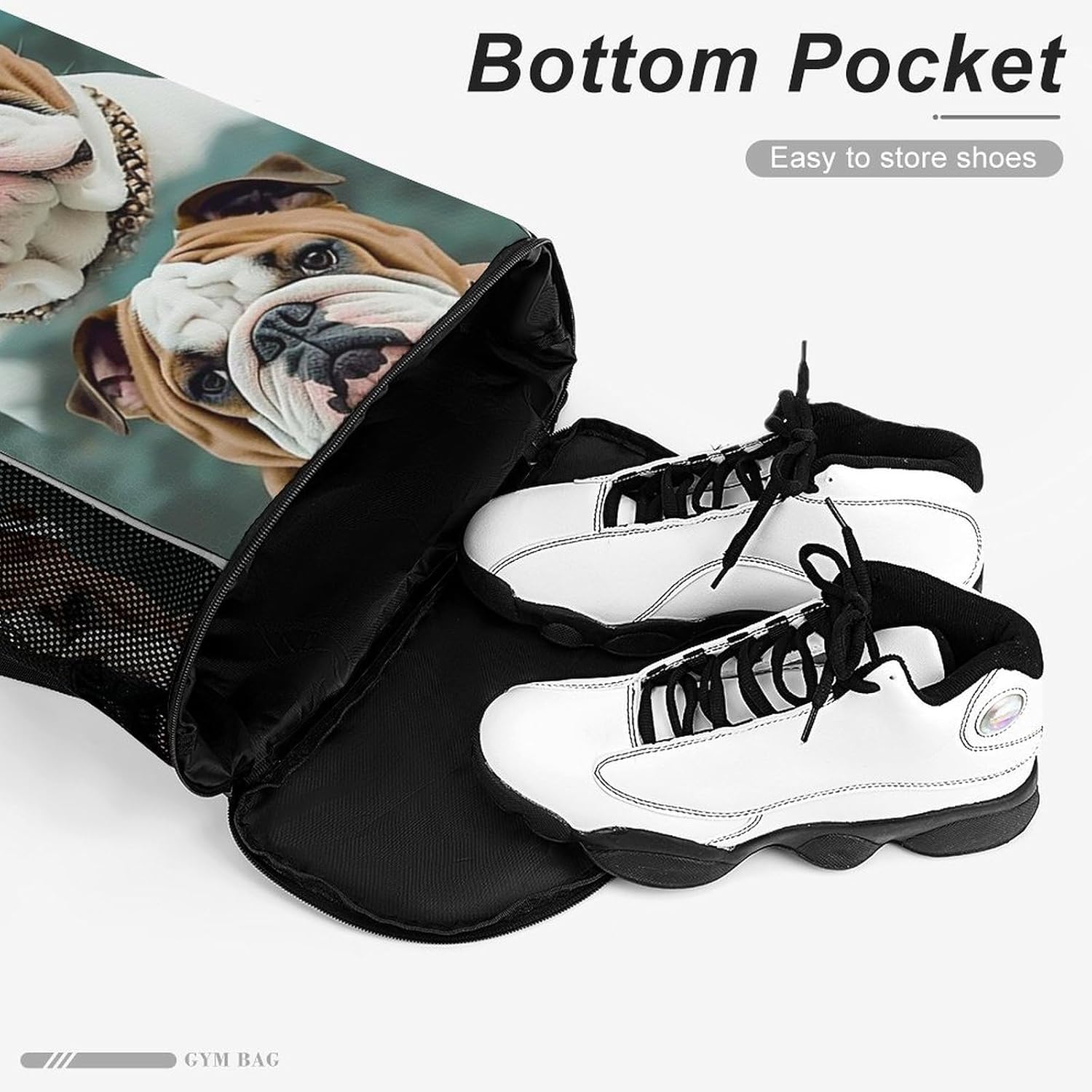 Sports Drawstring Backpack Funny English Bulldog Lightweight Backpack Dry And Wet Separation Large Capacity