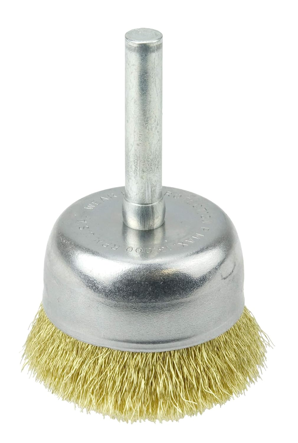Weiler 14311 2-3/4" Crimped Wire Cup Brush, 0.0118" Brass Fill, 1/4" Stem, Made in The USA: Industrial & Scientific