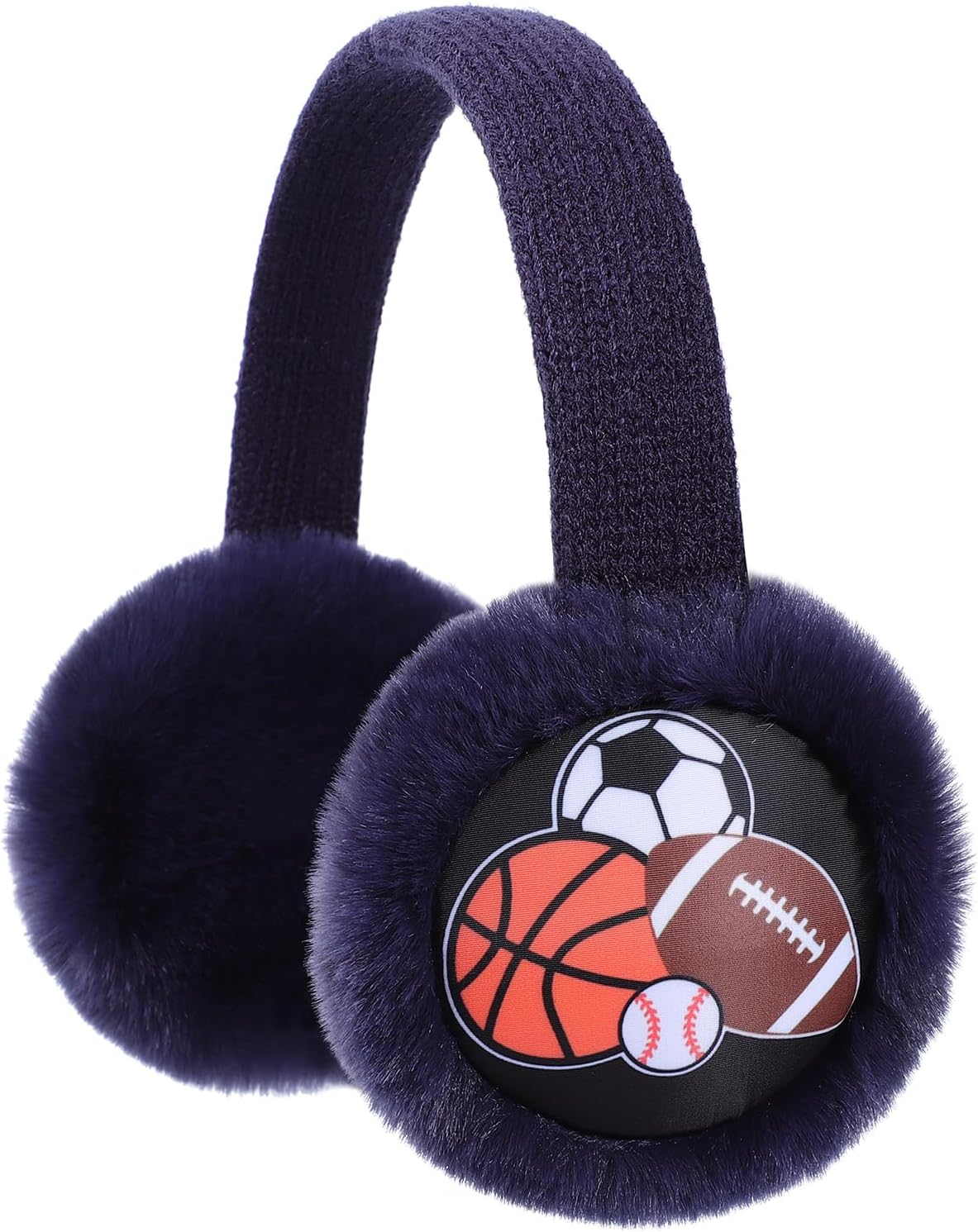 ZTL Kids Knit Earmuffs Soft Plush Ear Warmers Winter Outdoor Ear Muffs for Boys Girls