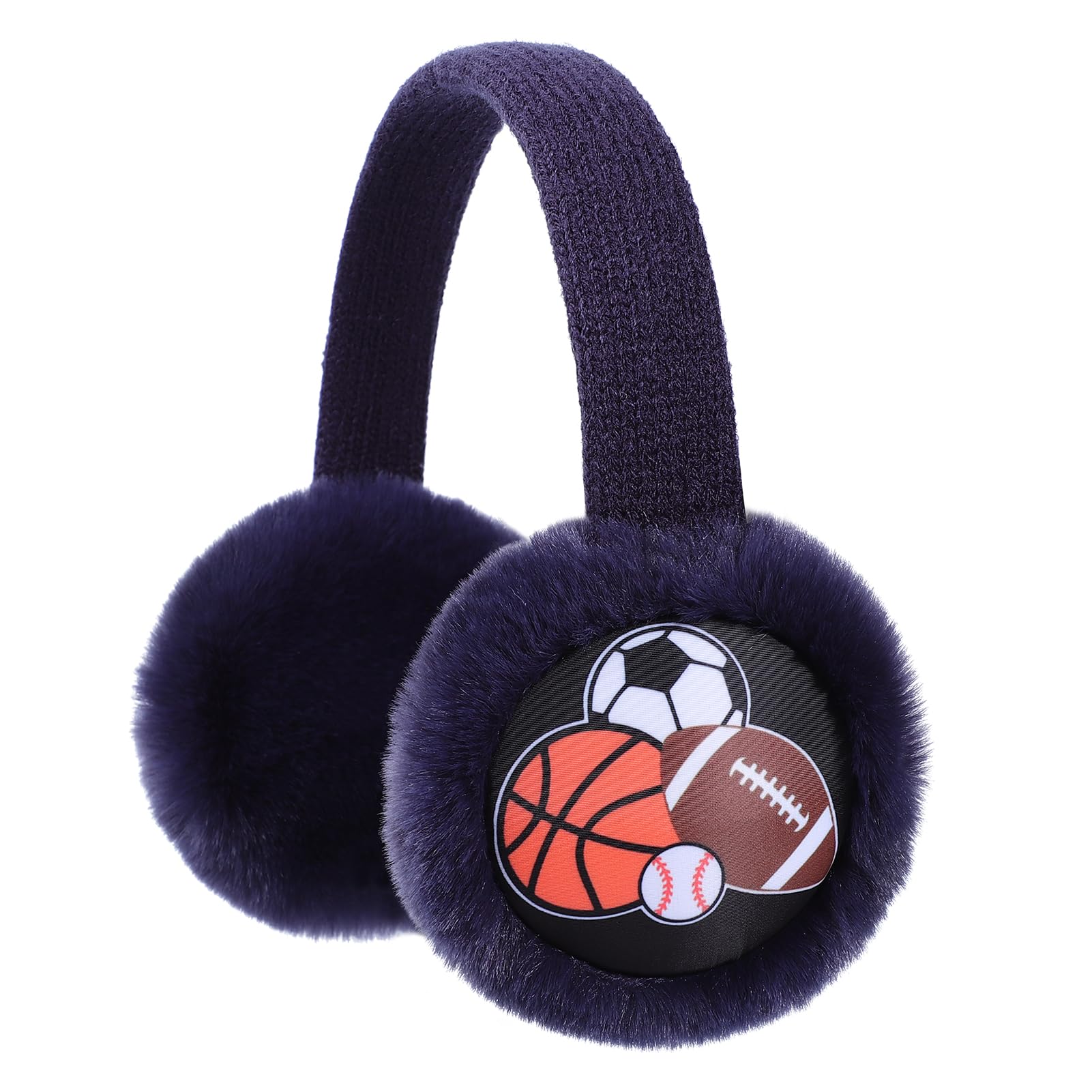 ZTL Kids Knit Earmuffs Soft Plush Ear Warmers Winter Outdoor Ear Muffs for Boys Girls