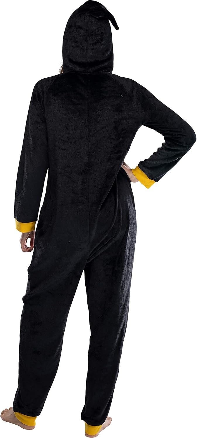 Harry Potter Juniors' Hooded One-Piece Pajama Union Suit - All 4 Houses Gryffindor, Slytherin, Ravenclaw, Hufflepuff