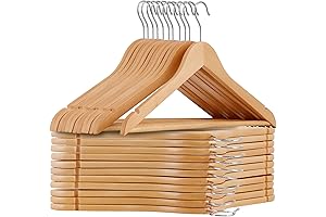 ZENY Premium Wooden Hangers for Men - 50 Pack