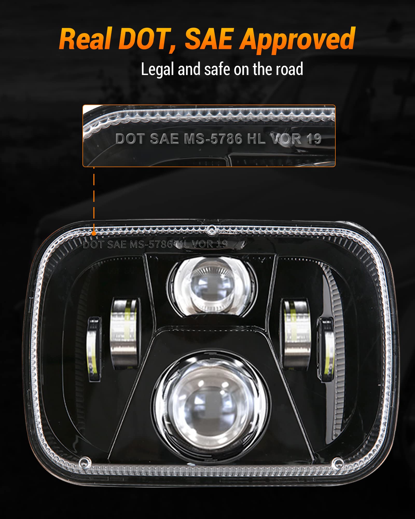Amazon.com: SUMHITIC 5x7 7x6 H6054 LED Headlights 110W 8400LM High
