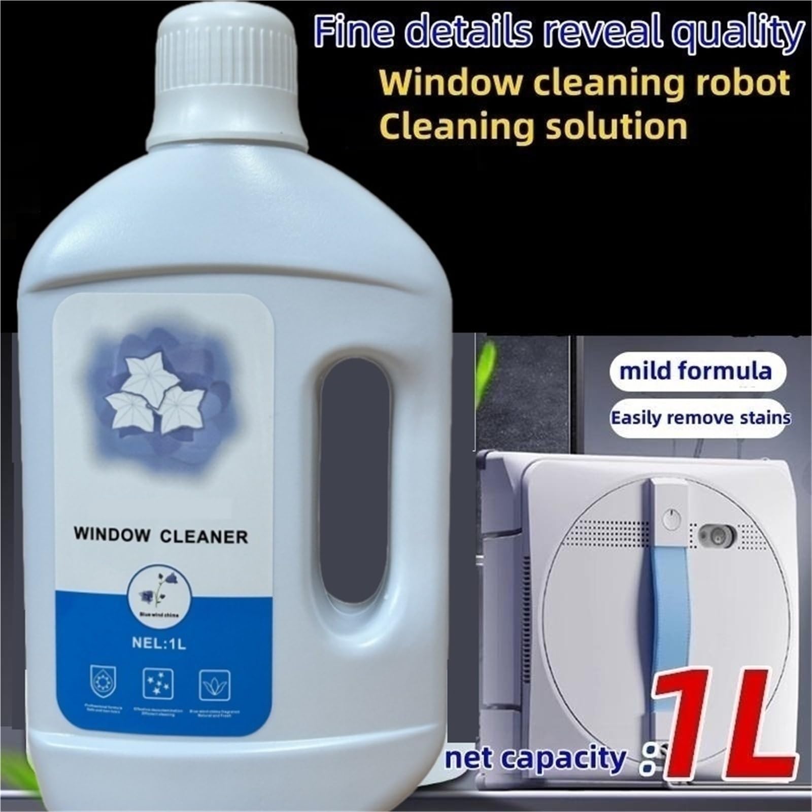 Fensterreinigungslösung, kompatibel mit ECOVACS Winbot W1 Pro/W2 Omni/W2 PRO Omni, Ersatzzubehör for Fensterreinigungsroboter(3 Pack)