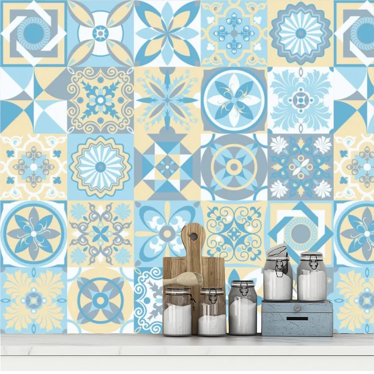 Morrocon Spanish Tile Decals - Peel & Stick -9 Morrocon Spanish Tile Decals - Peel & Stick -9