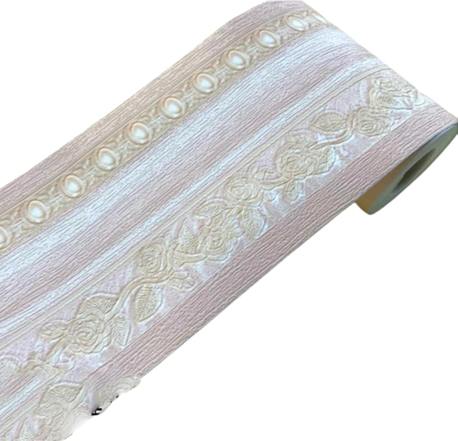 Peel and Stick Wallpaper Wallpaper Border Stickers,skirting Board Trim, Wall Borders Line Sticker Peel and Stick Wall Border Waistline Border Self-Adhesive Fashion 5m 10.5cm-Pink(Pink)