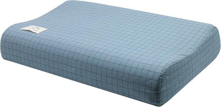 Contour Pillow Case Cotton Pillowcase Covers with Zipper, Zippered Soft Replacement Cases for Memory Foam Ergonomic Contour Neck Cervical Latex Pillows for Pain Relief Protector Plaid Print Cover Only