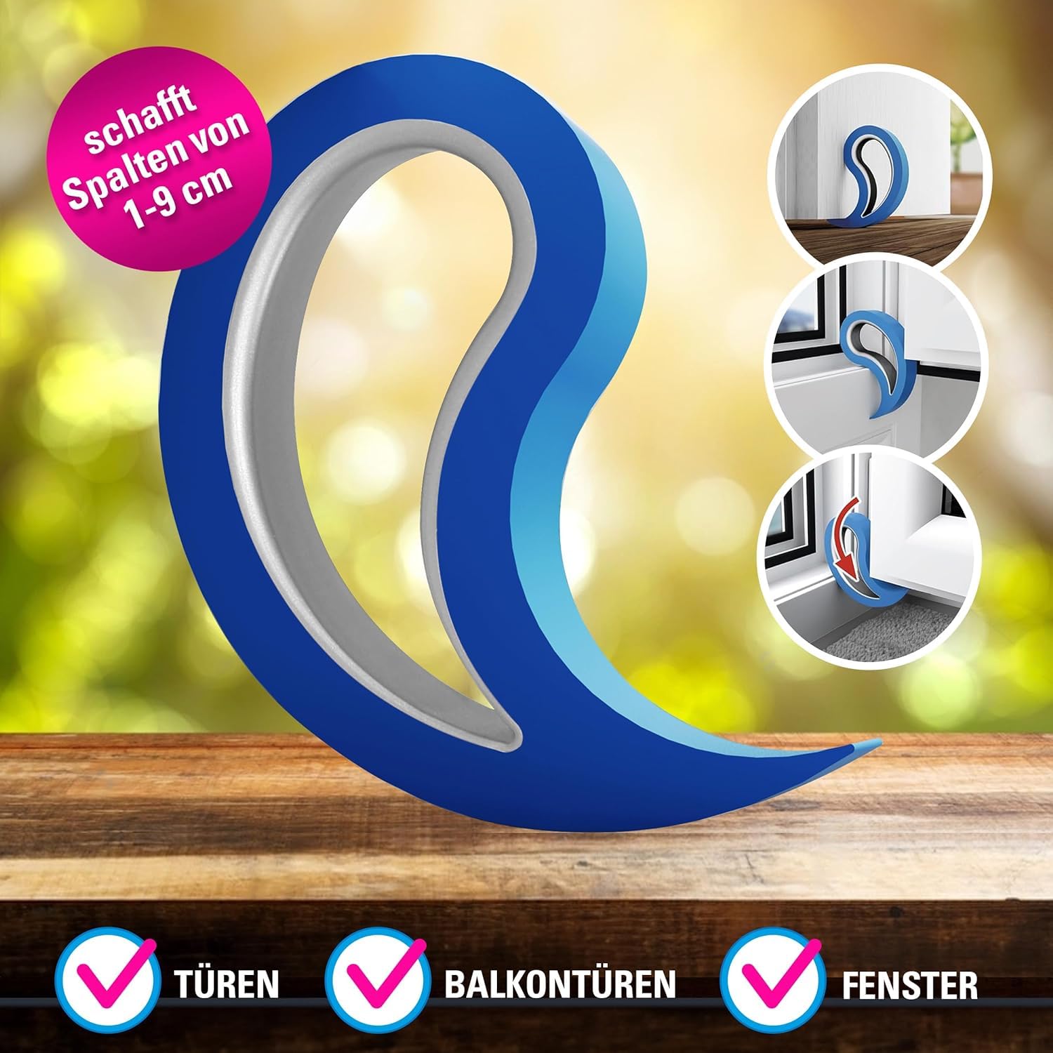 Stoppy, Stoppi, Fensterstopper, Türstopper, Türkeil, Türhaken, Fensterklammer, 12er Set (erhältlich in 4 Variationen) (Bunt)