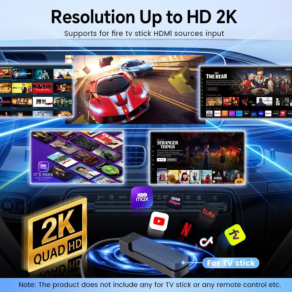 Carlinkit FireDrive Link Pro Car TV Mate, Convert Wired to Wireless Android Auto & CarPlay Adapter, Compatible with Wired CarPlay for Fire TV Stick Streaming, 5GHz WiFi/Plug & Play