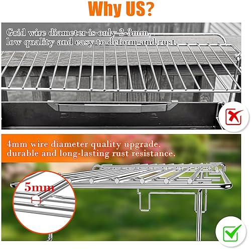Miniatura 4 de Hisencn 66044 Rejilla de calentamiento para parrillas de gas Weber Genesis II serie 300, Genesis II E-310E-315, II E-330E-335, II S-310S-335, piezas