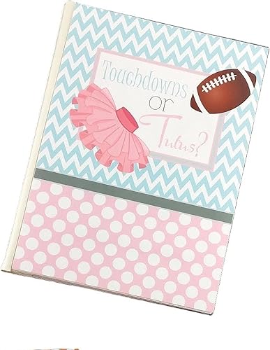 Touchdown or Tutu Gender Reveal Boy Girl Photo Album Card Book Football Ballet 4x6 or 5x7 Pictures W#562