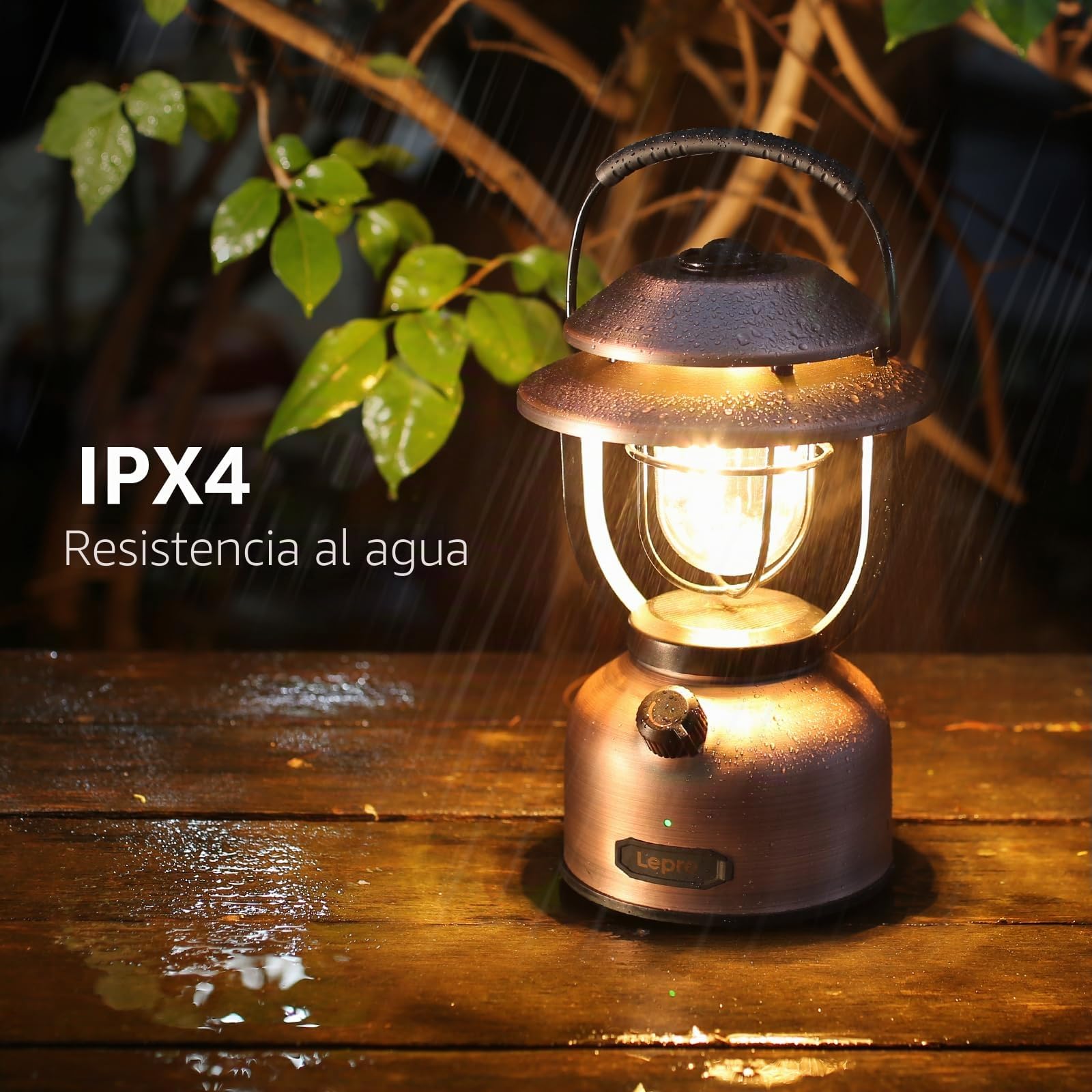 Lepro Linterna de Cámping Recargable Retro 1000 LM | Regulable, 2500K Blanco Cálido y 5000K Blanco Frío para Cámping y Picnic, Iluminación Interior y Decorativa, Emergencias