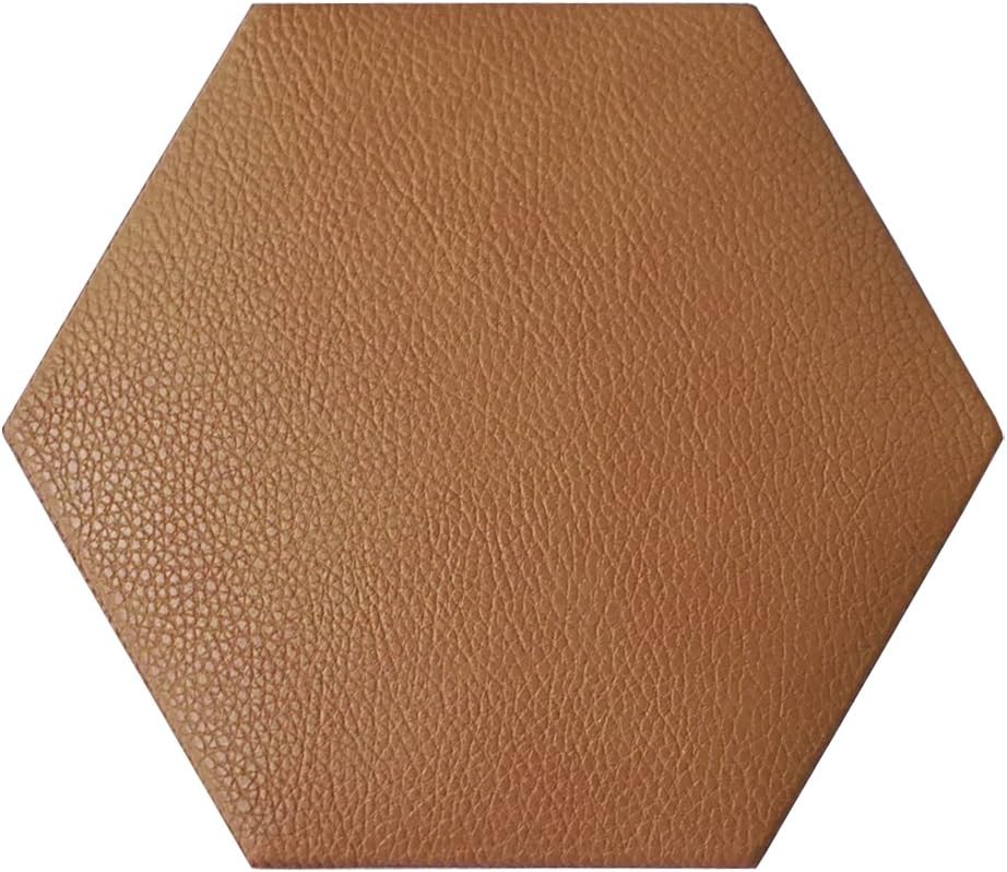 Art3dwallpanels Faux Leather Tiles 3D Wall Panels Hexagonal Mosaic Wall Tiles (20 Pack)