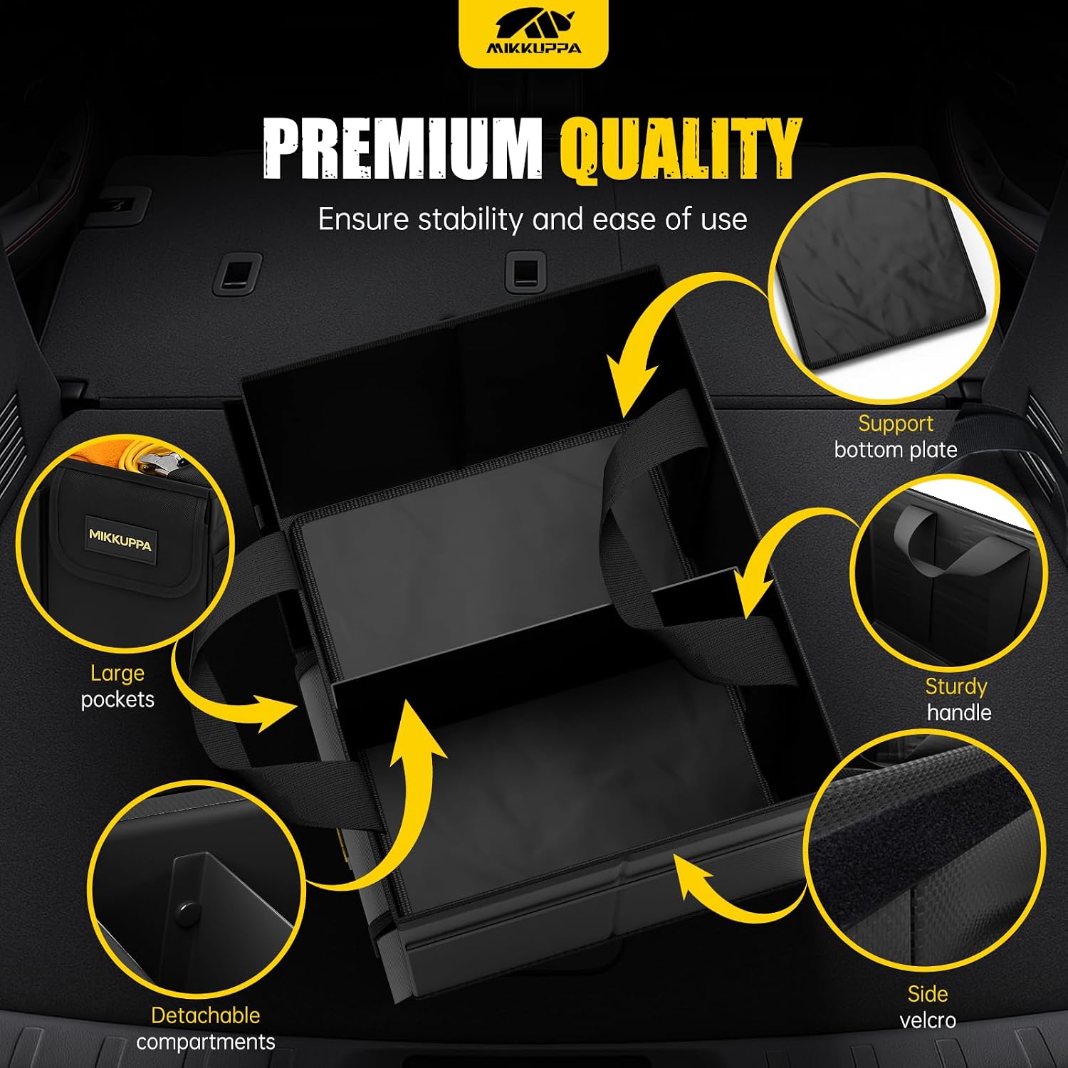 MIKKUPPA Trunk Organizer with Lid - 35L Collapsible Car Organizer, 2 Pcs image 4