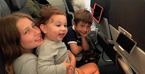 Miniatura 7 de The SkyClip - negro paquete de 2 bandeja trasera de asiento para teléfono celular de avión y soporte resistente para teléfono compatible con iPhone