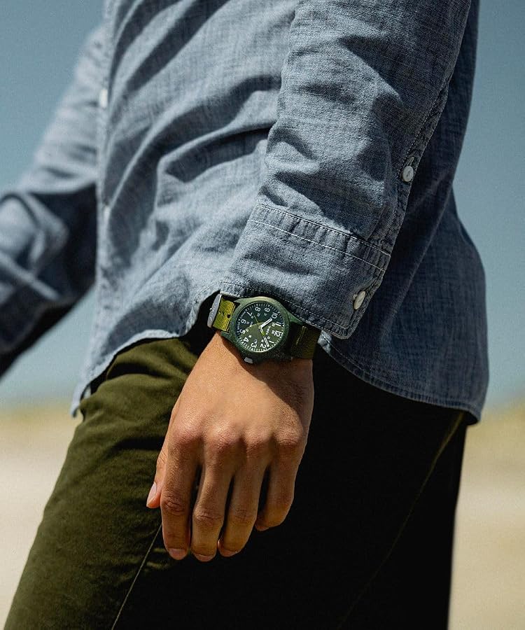Timex Reclaim Ocean Green Recycled Fabric Strap Watch : Amazon.ca