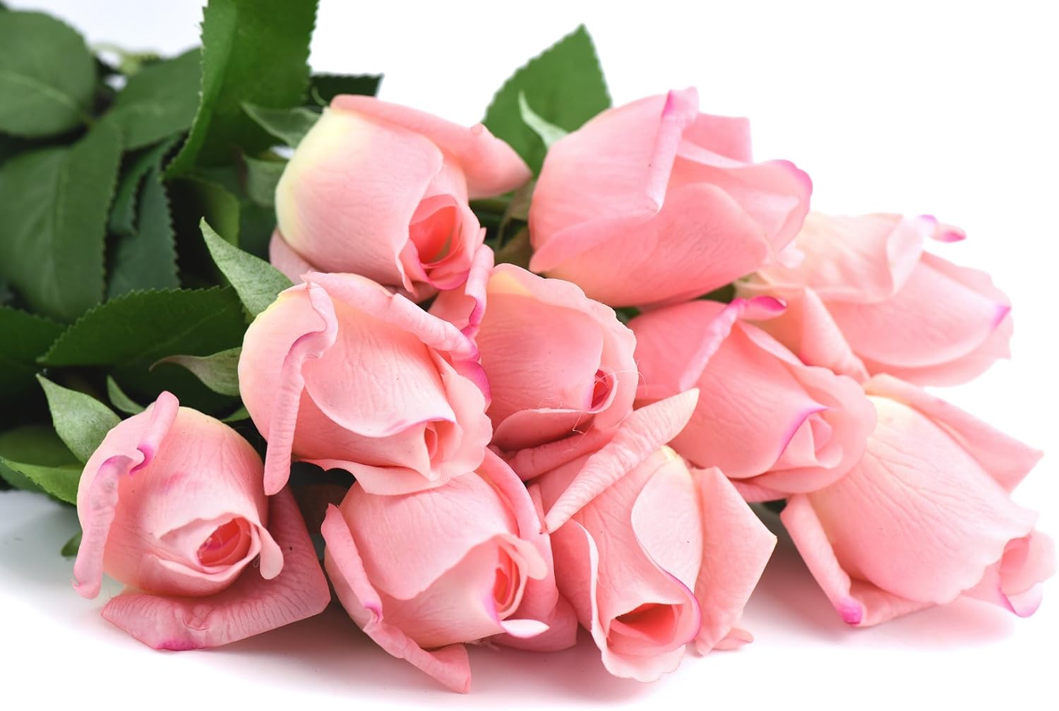 FiveSeasonStuff Roses Artificial Flowers 10 Long Stems (53cm) Dark Pink Real Touch Silk Roses ‘Petals Feel and Look like Fresh Roses’ Bouquet of Flowers Floral Arrangements - Image 3