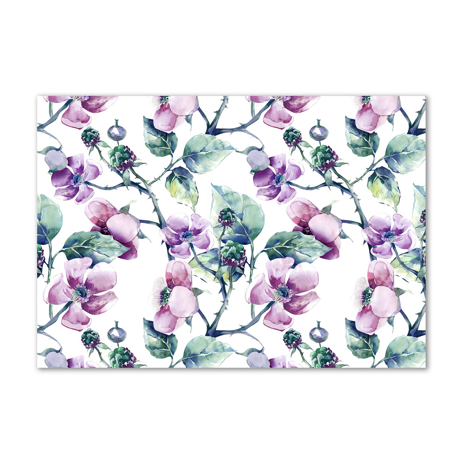 Tableau acrylique fleurs de mûre de qualité supérieure avec finitions brillantes Tulup