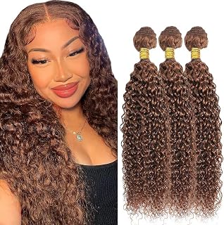 Color 30 light brown kinky curly human hair bundles