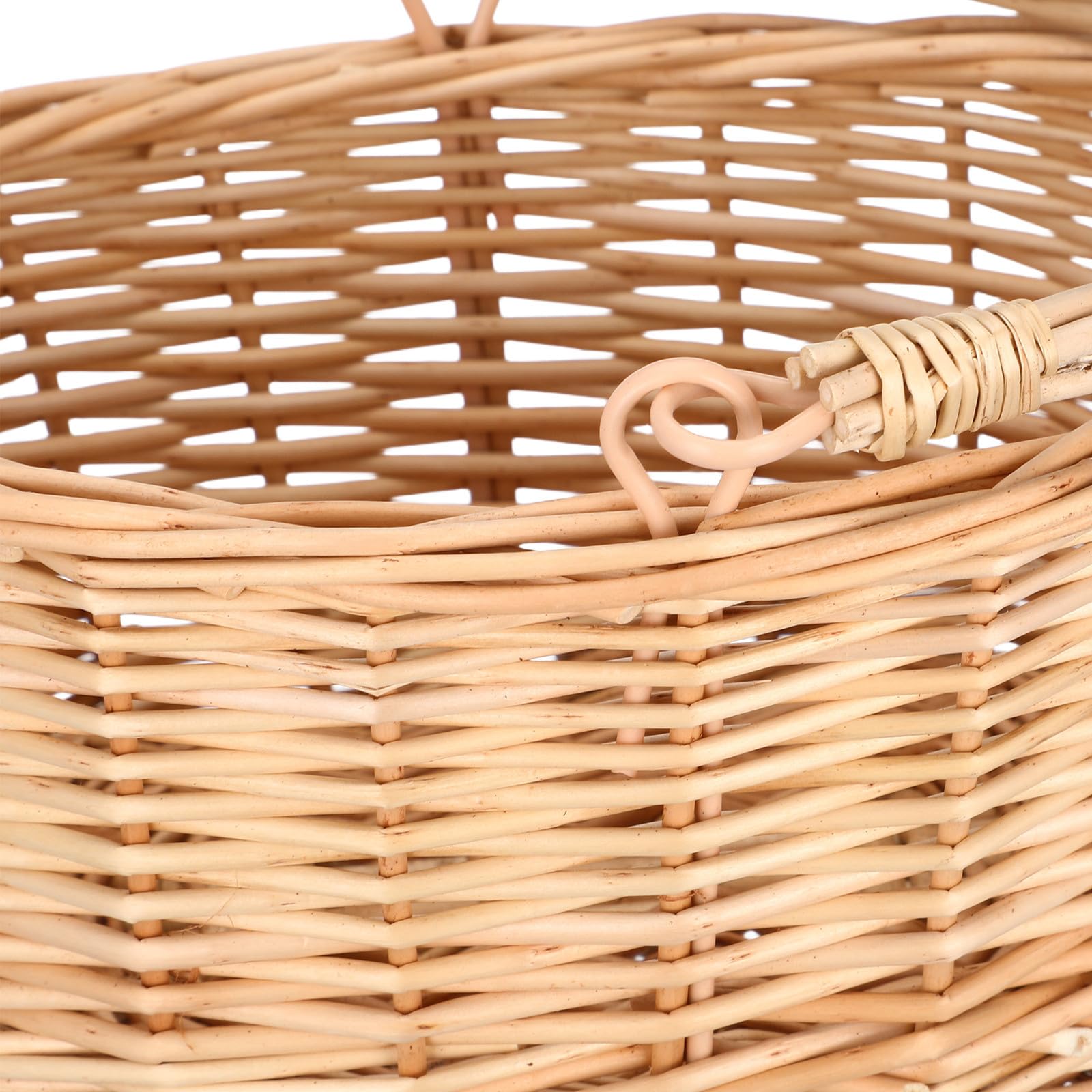 Mimbre Cesta de Picnic Marrón con Asa, 2 Piezas, Ovalada