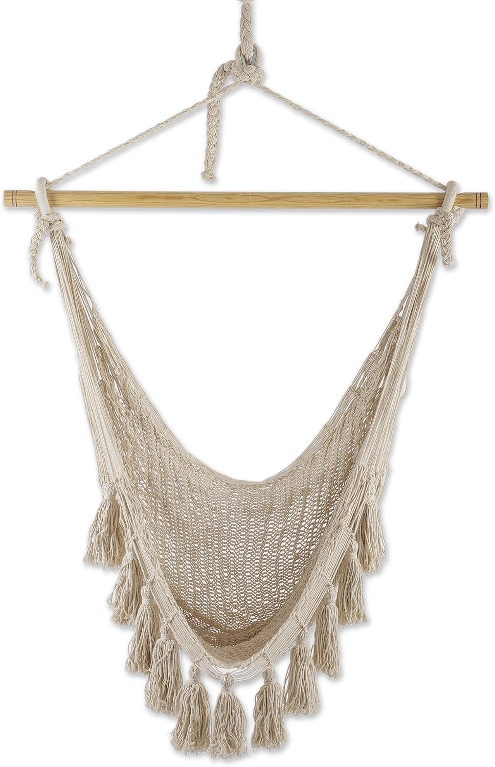 Novica Handmade Ocean Seat in Ivory Cotton Hammock Swing (Single)