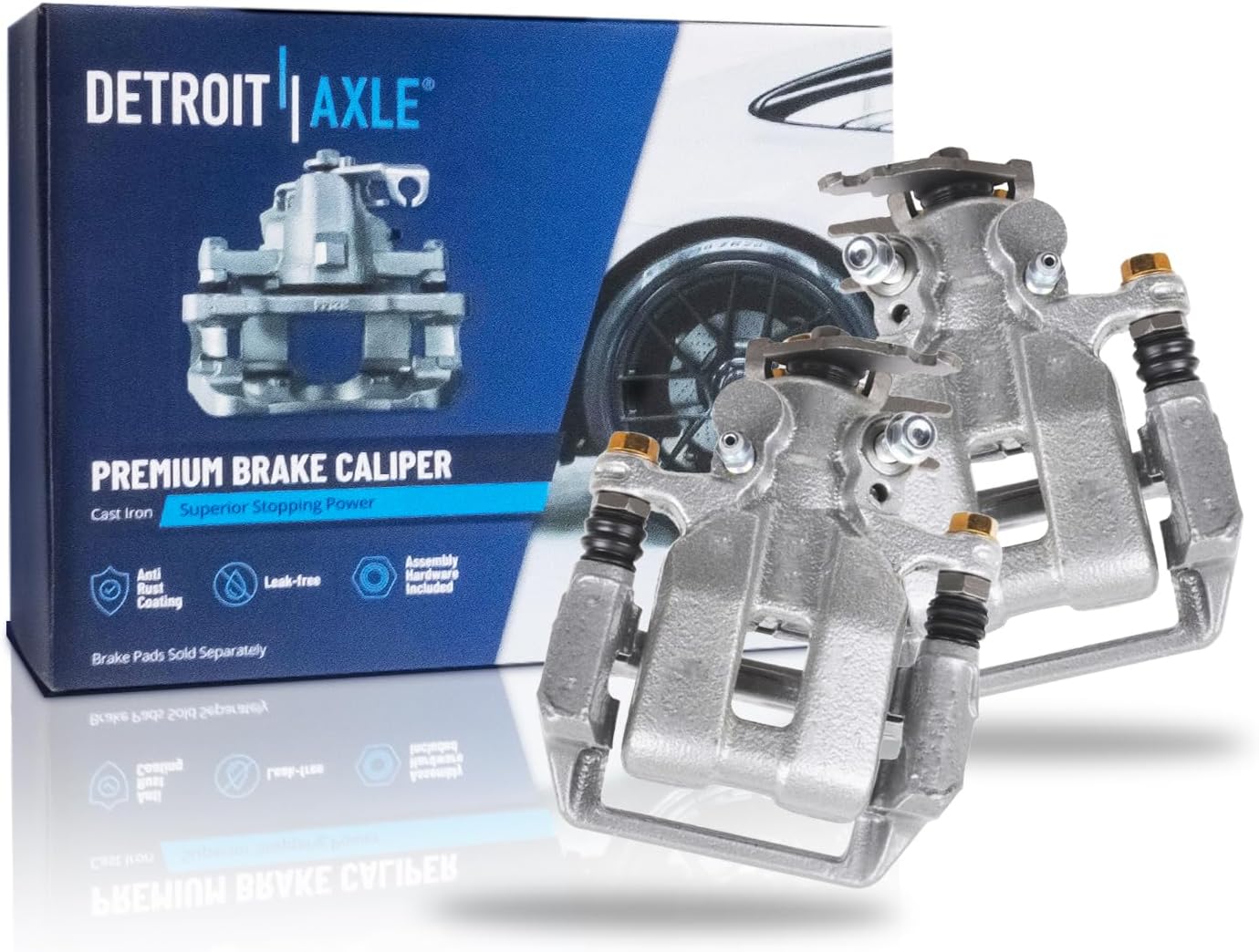 Detroit Axle - Pair Rear Brake Calipers for 2009-2014 Acura TSX 2008-2012 Honda Accord, 2010 2011 Disc Brake Calipers with Bracket Replacement