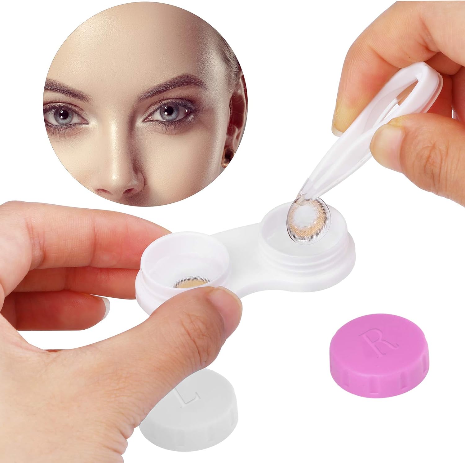 Elcoho 24 Pack Contact Lens Cases Contact Lens Holder Box Left/Right Eyes Contact Lens Container, 4 Colors … : Health & Household