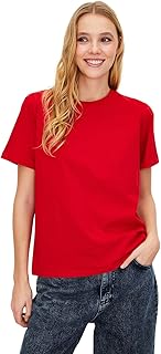 Trendyol Women 100% Cotton Basic Crew Neck Knitted T-Shirt TWOSS23TS00000 T-Shirt