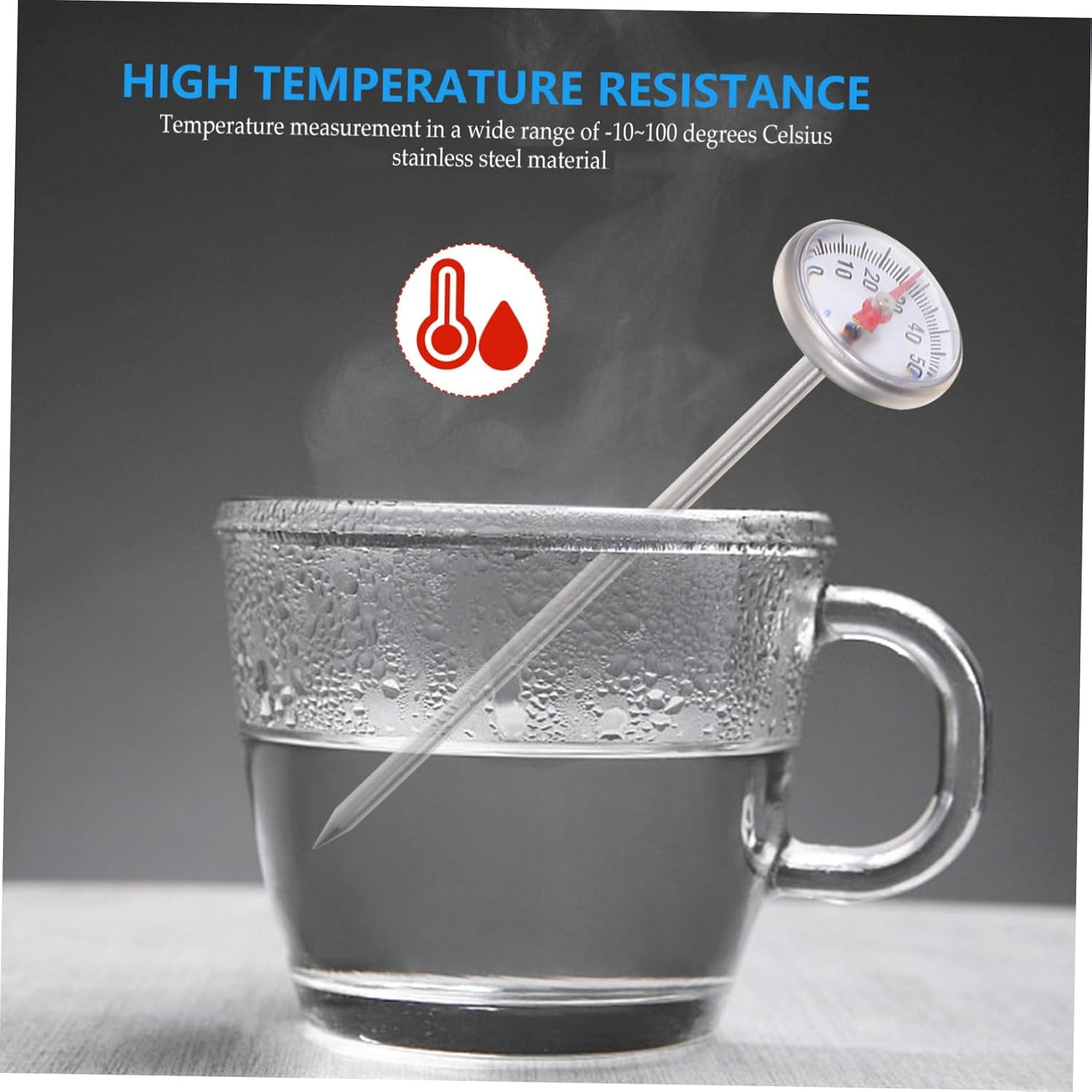 Stainless Steel Kitchen Thermometer for Milk, Water, Coffee