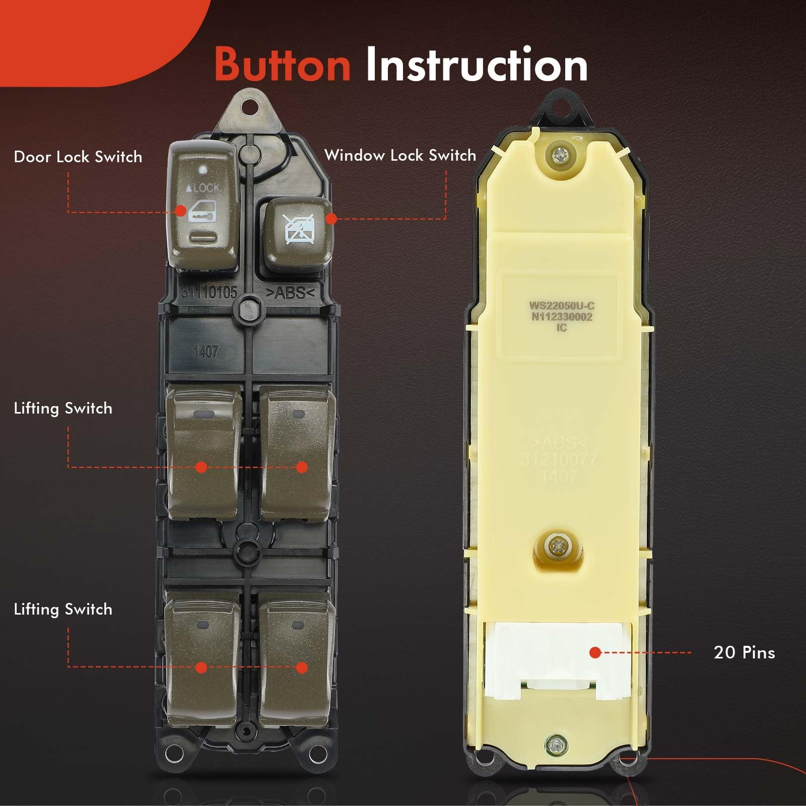 Amazon.com: A-Premium Master Power Window Switch Compatible with