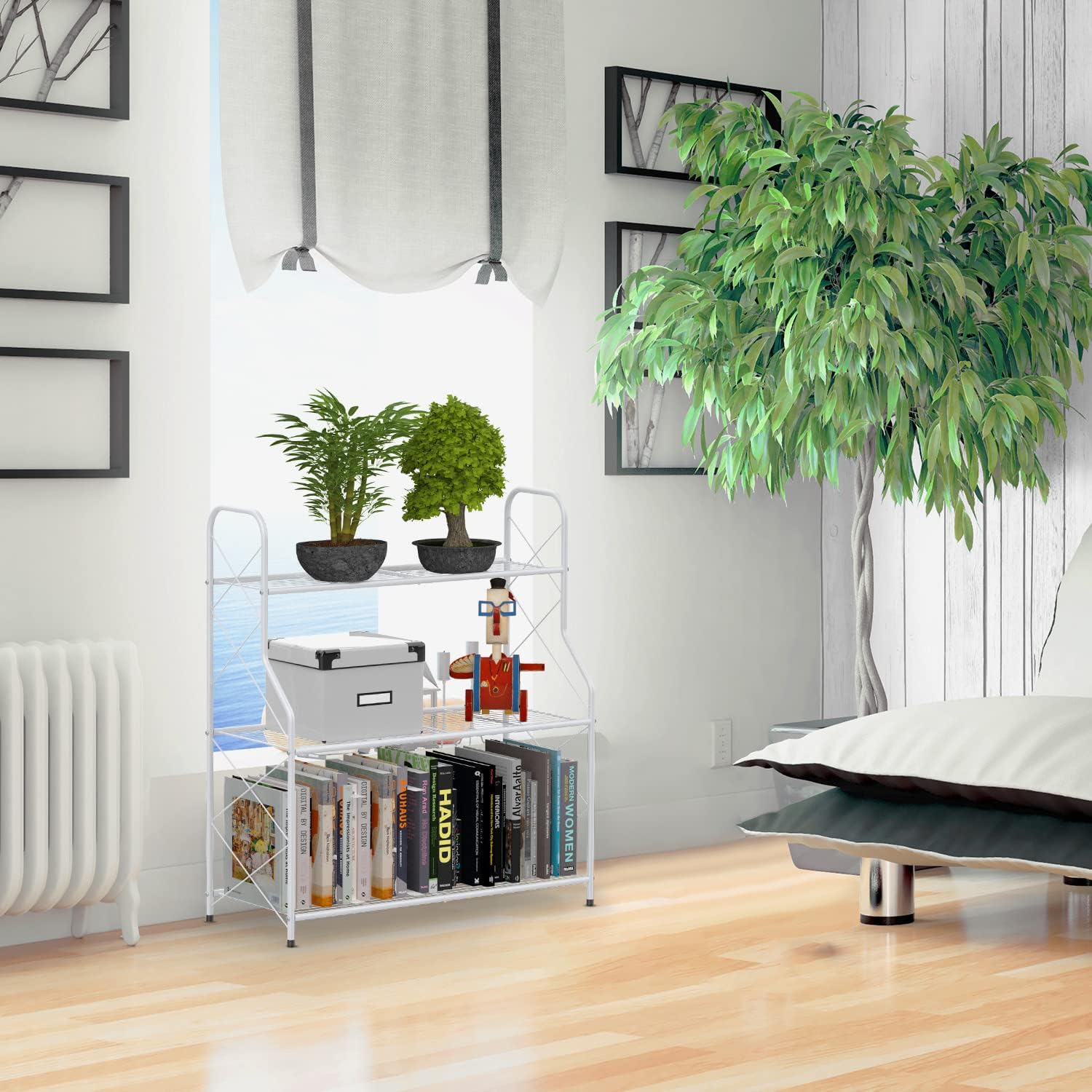 Estante de plantas Bomclap, estante para flores, metal, 3 niveles, soporte para plantas, soporte para macetas de flores para exterior, interior, balcón, jardín, estante multifuncional para flores con