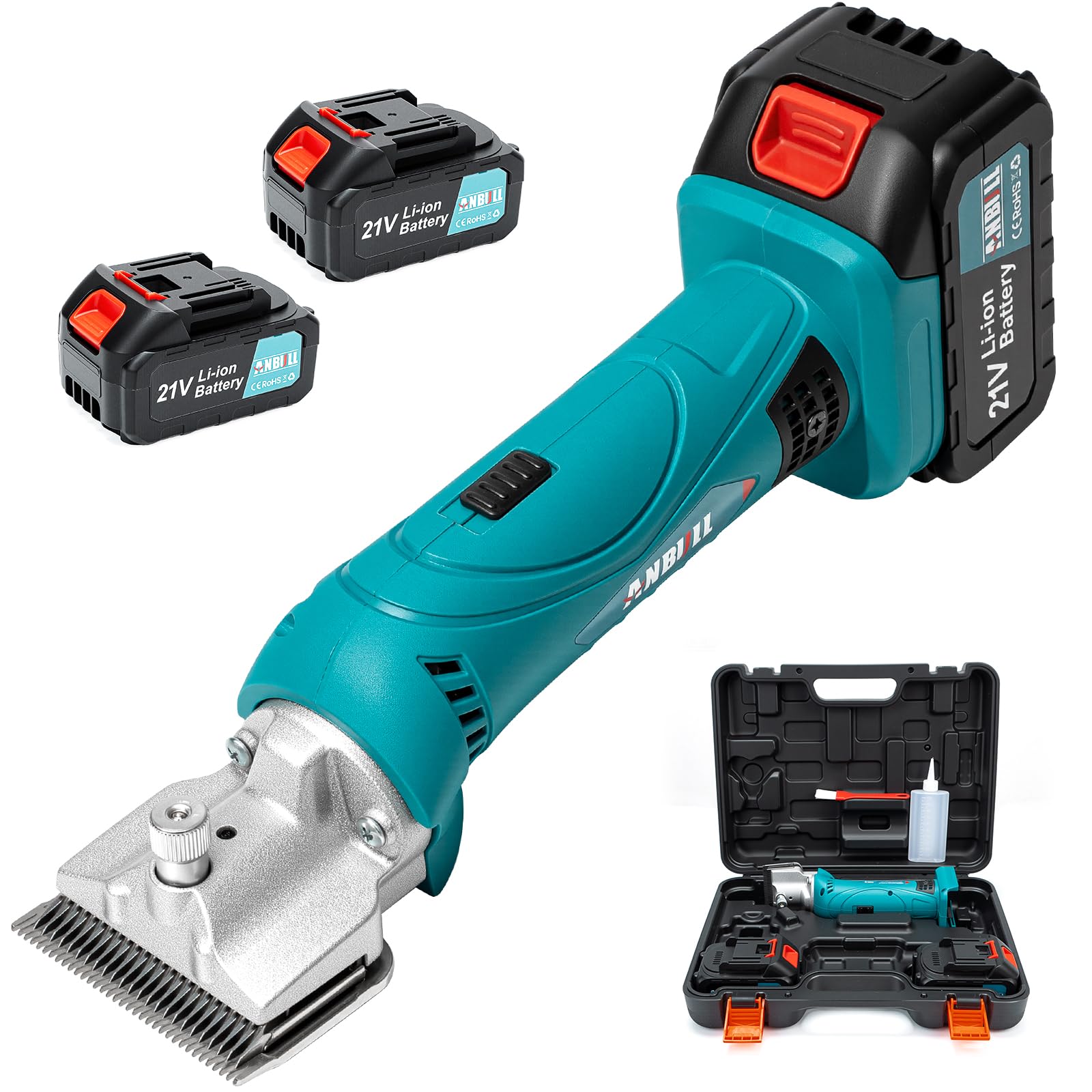 Anbull Tondeuse sans fil chevaux 2 batteries 4Ah 2800 RPM 6 vitesses professionnelle