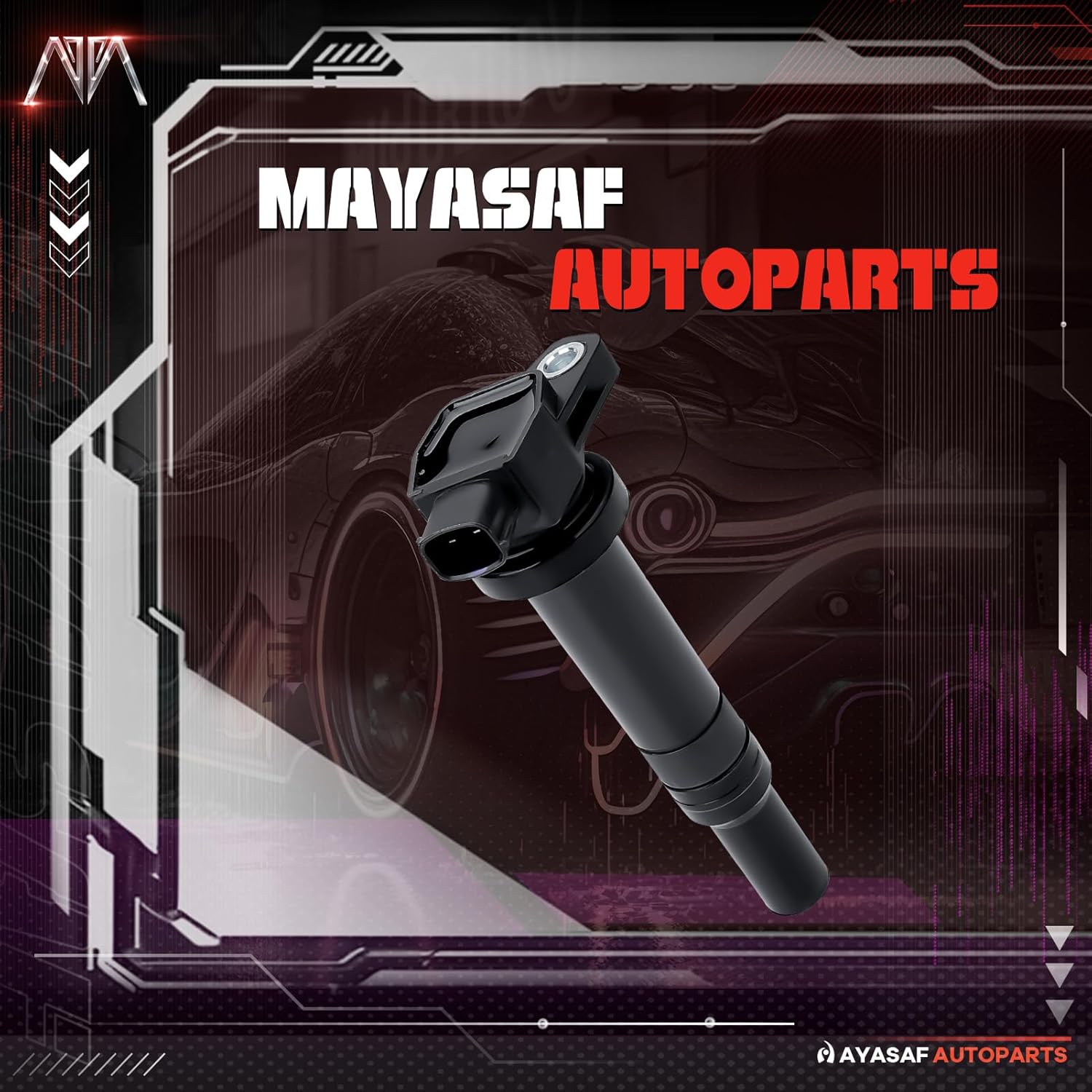 MAYASAF UF558 Ignition Coil [Pack of 4] Fit for Hyundai Santa Fe, for Kia Magentis/Optima/Rondo 2.7L V6 C1567 UF-558