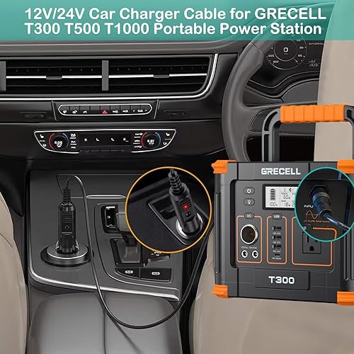 Miniatura 2 de Cable cargador de coche DC de 12 V24 V compatible con Anker 521 523 533 535 555 Powerhouse II 300 400 800 GRECELL T300 T500 T1000 HW01 Giomre M6