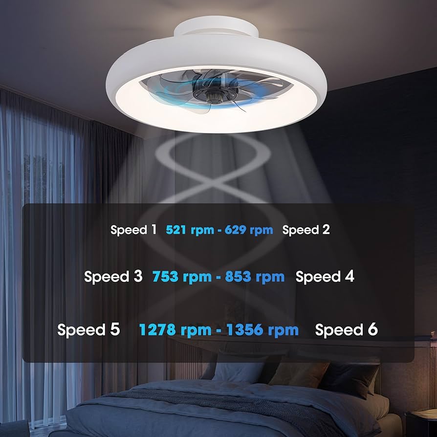 M❣️ LUDOMIDE Ceiling Fans with Lights and Remote, 15'' Low