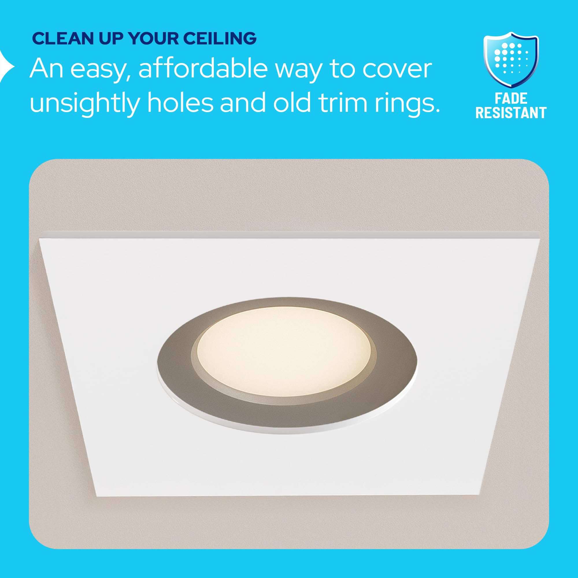 Lighting Labs Matte White Goof Trim Ring – 10 Inch Outer Diameter, 6.2 Inch Inner – Covers Gaps And Torn Drywall From Oversized Recessed Ceiling Light Holes