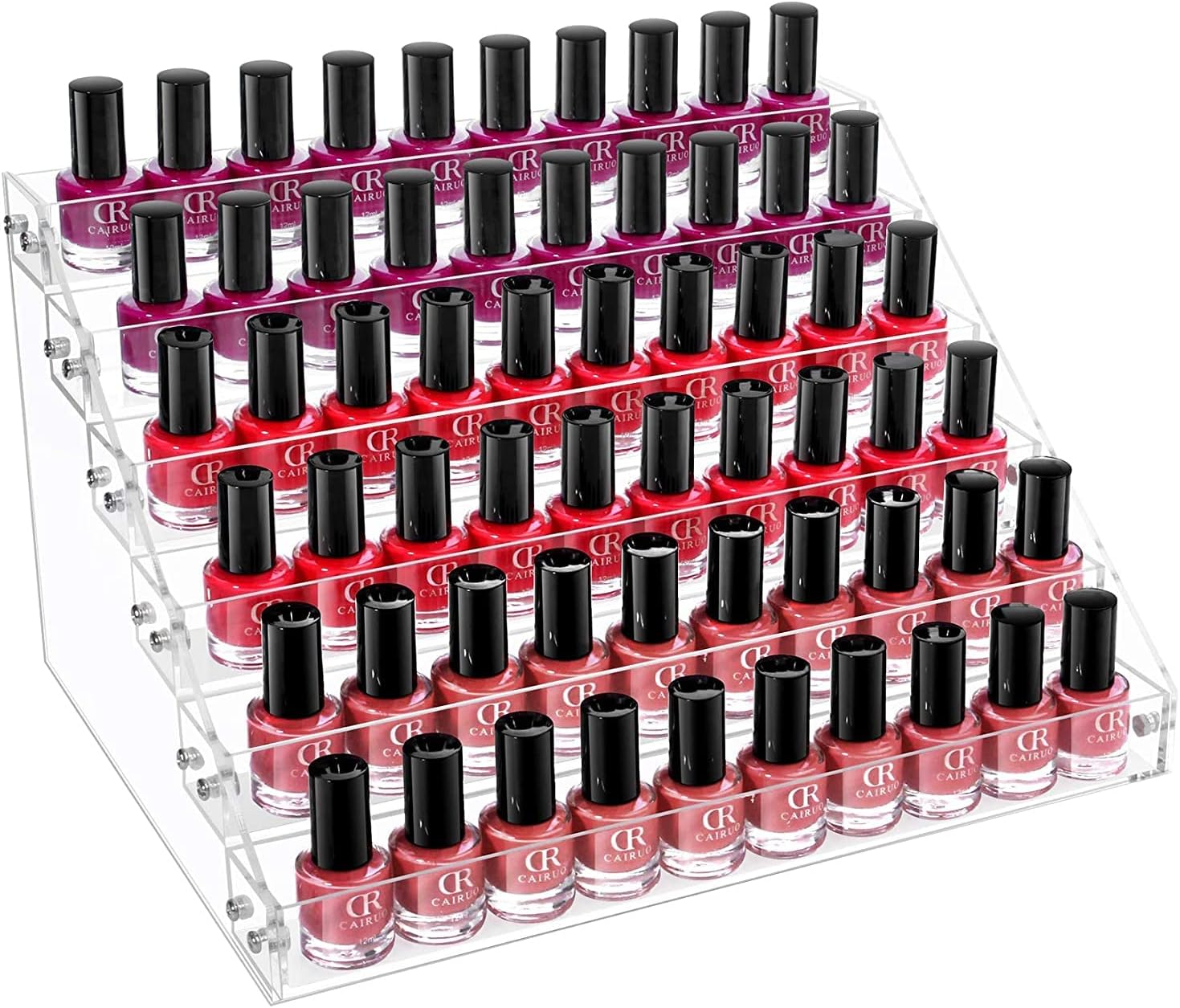 Gospire 66 Bottles of 6 Tier Acrylic Nail Polish Display Rack Stand Holder Jewelry Makeup Organizer