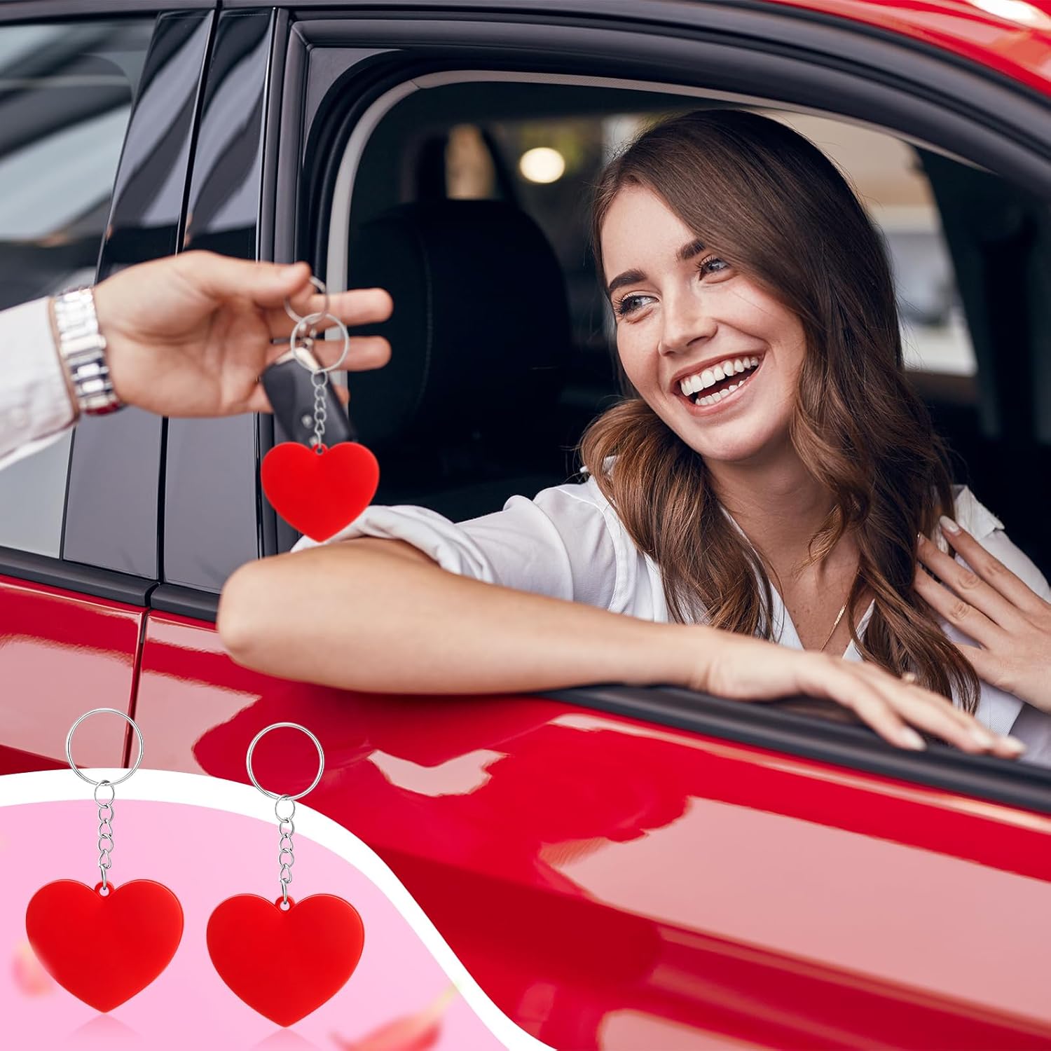 Sureio Valentine's Day Keychain Bulk Red Heart Keychain Accessories for Valentine's Day Gifts, Backpacks Decor - Image 6