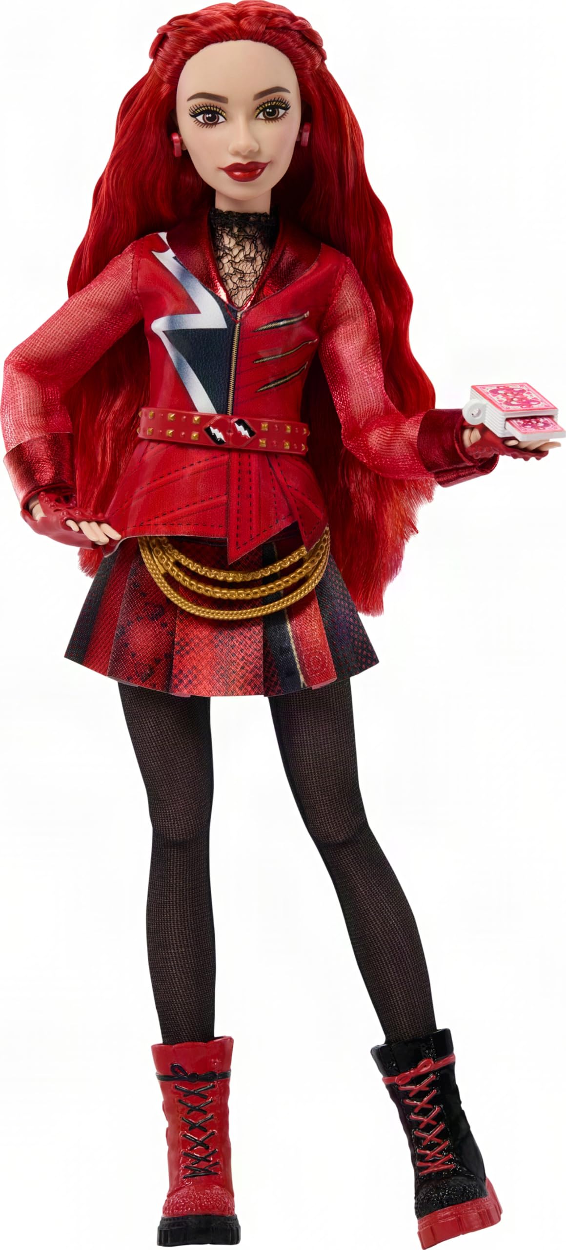 Mattel Disney „Descendants: Wicked Wonderland“ Red, Tochter der Herzkönigin, Modepuppe mit ausziehbarer vom Film inspirierter Kleidung und Accessoires, JMP45