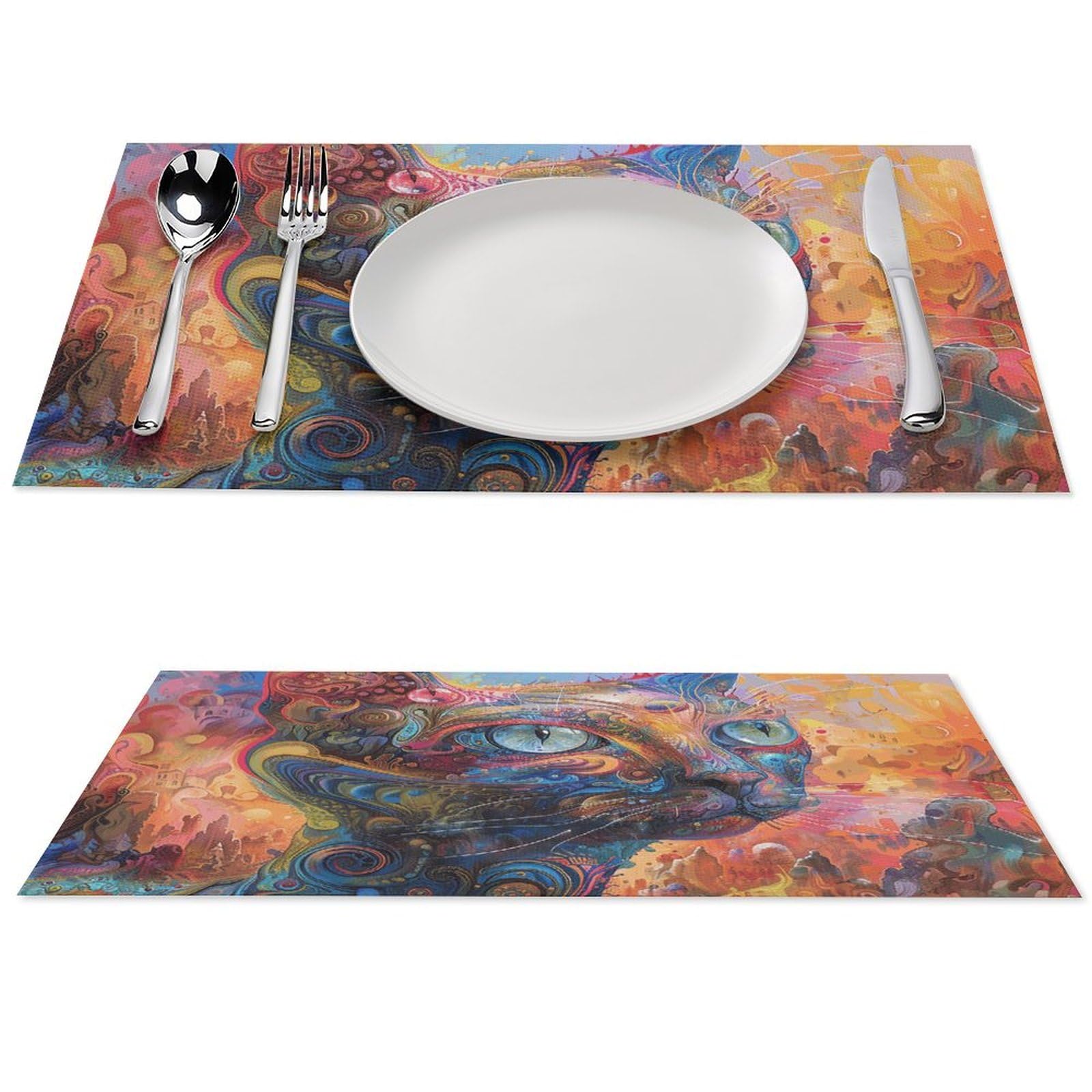 Set de table en PVC tissé coloré (lot de 4) - Dimensions 45,7x30,5 cm pour salle à manger
