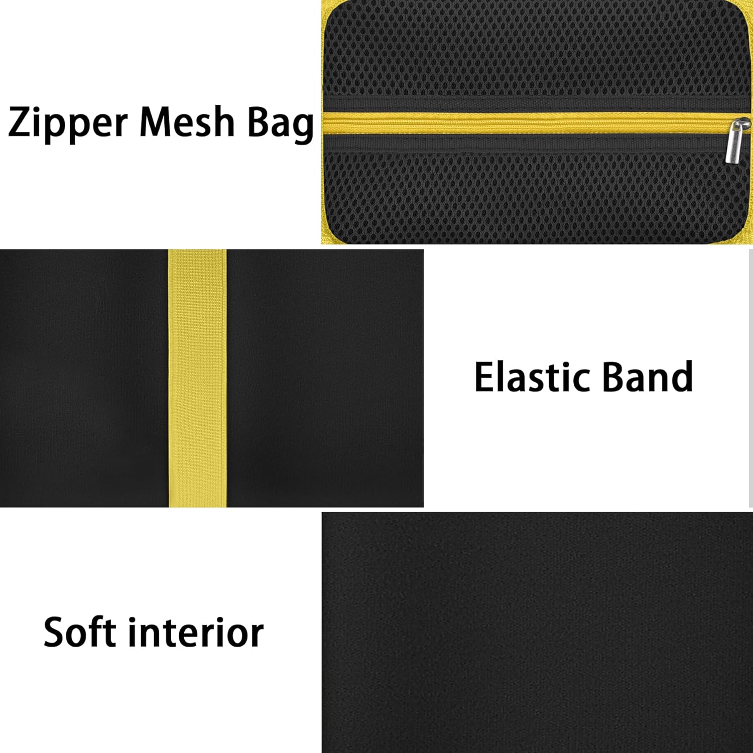 Label Printer Case Compatible with Brother P-Touch PTH110BP/PTH110/PTH111 Pro Label Maker(Black Case,Yellow Zipper) - Image 4