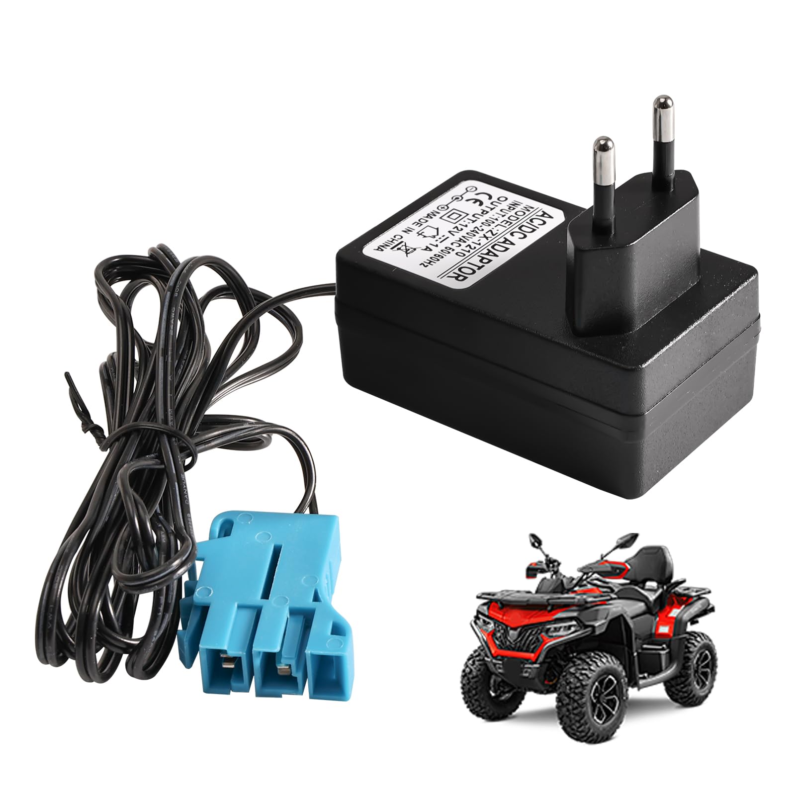 Ładowarka 12 V do pojazdów elektrycznych Peg Perego dla dzieci, traktorów SUV, ATV, samochodów - ładowarka, zasilacz sieciowy kompatybilny z samochodami elektrycznymi, motocyklami i pojazdami