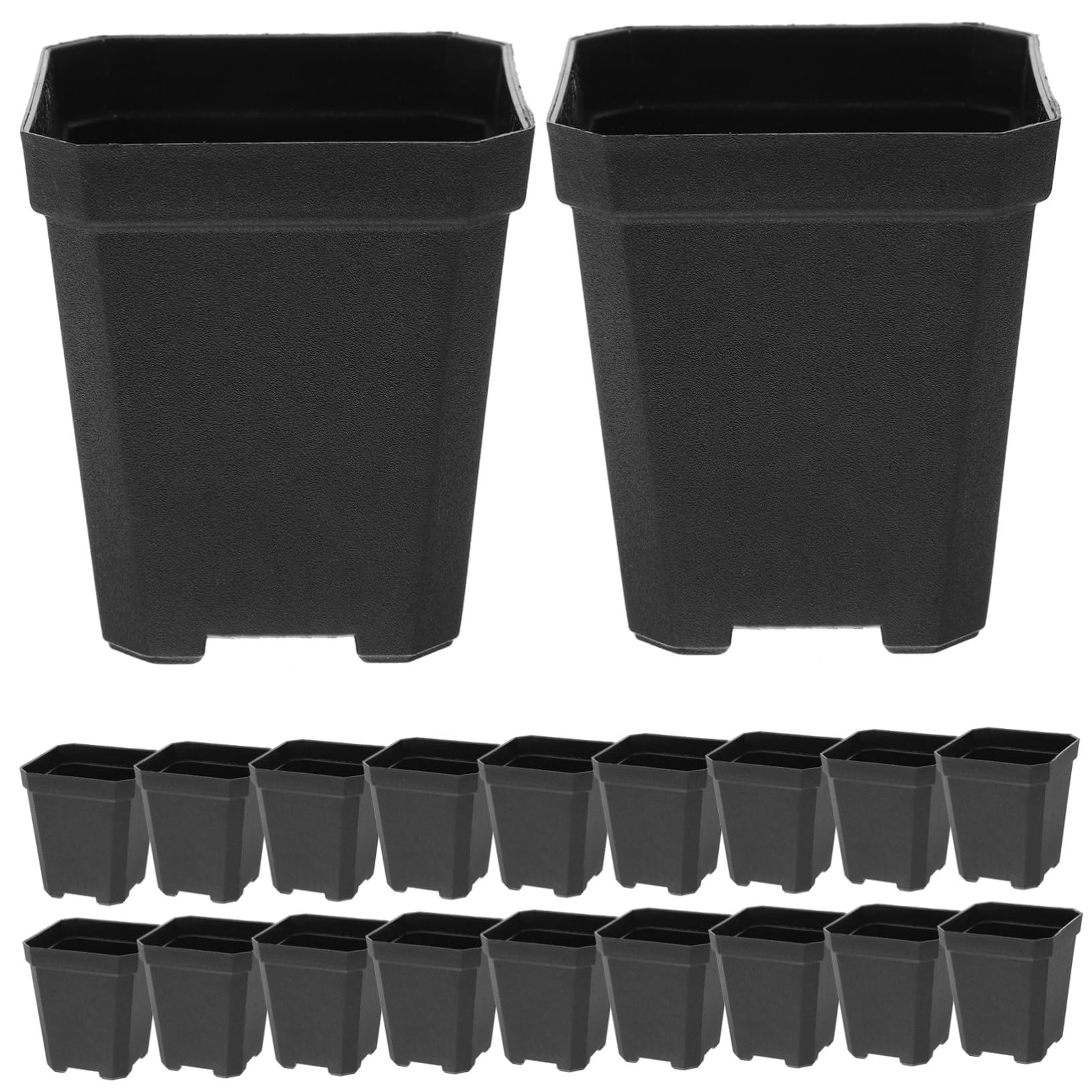 BESPORTBLE 4 Ensembles Pot De Semis Carré Pouvez Plantes Usine Terre Cuite Jardinage Pépinière Pot Clair Pots Succulents Pot De Jardin Pot De Fleur Pots De Fleurs PP Black 20 Pièces * 4