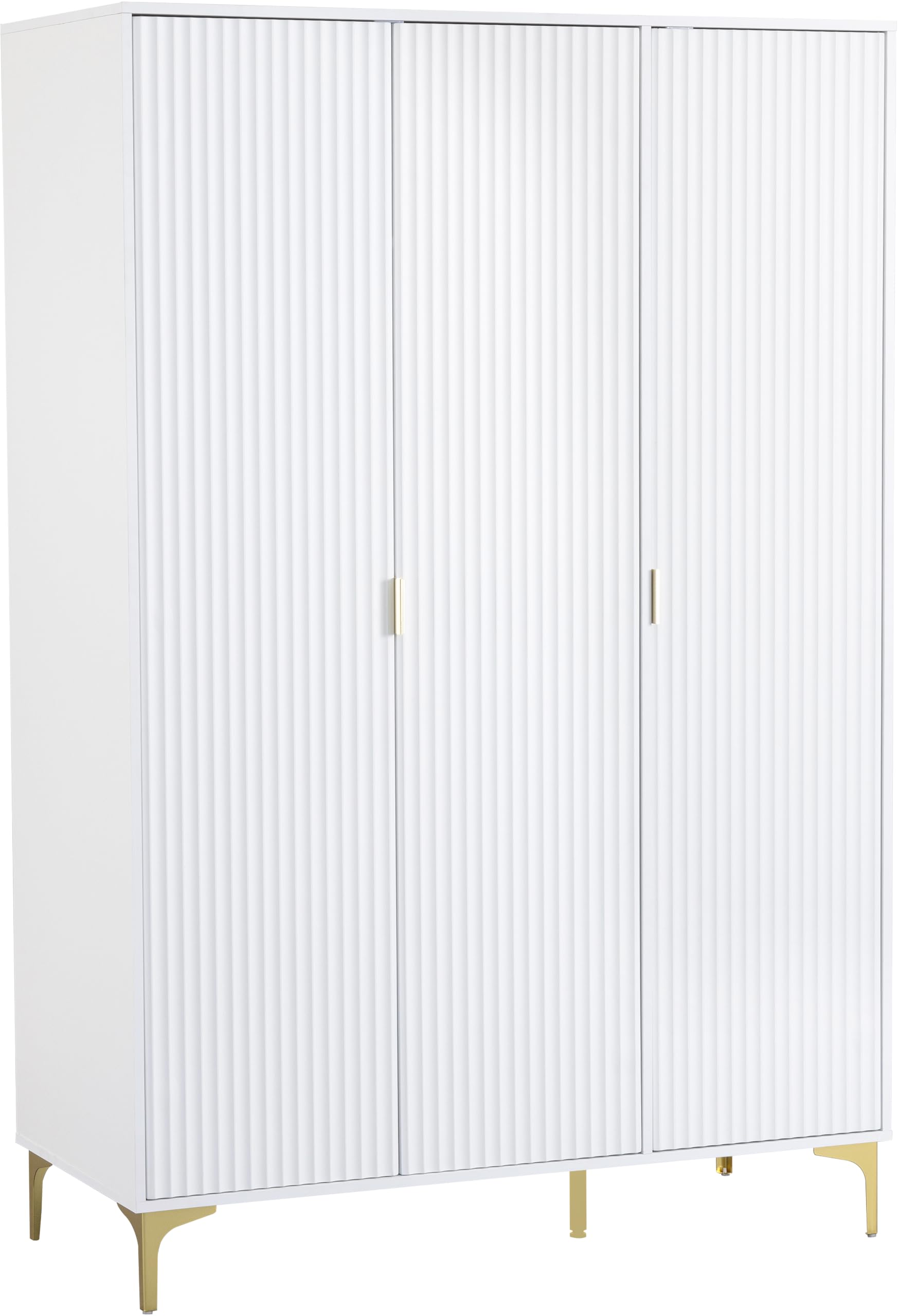 B&Q -  Miami 3 Door WardrobeWhite/gold